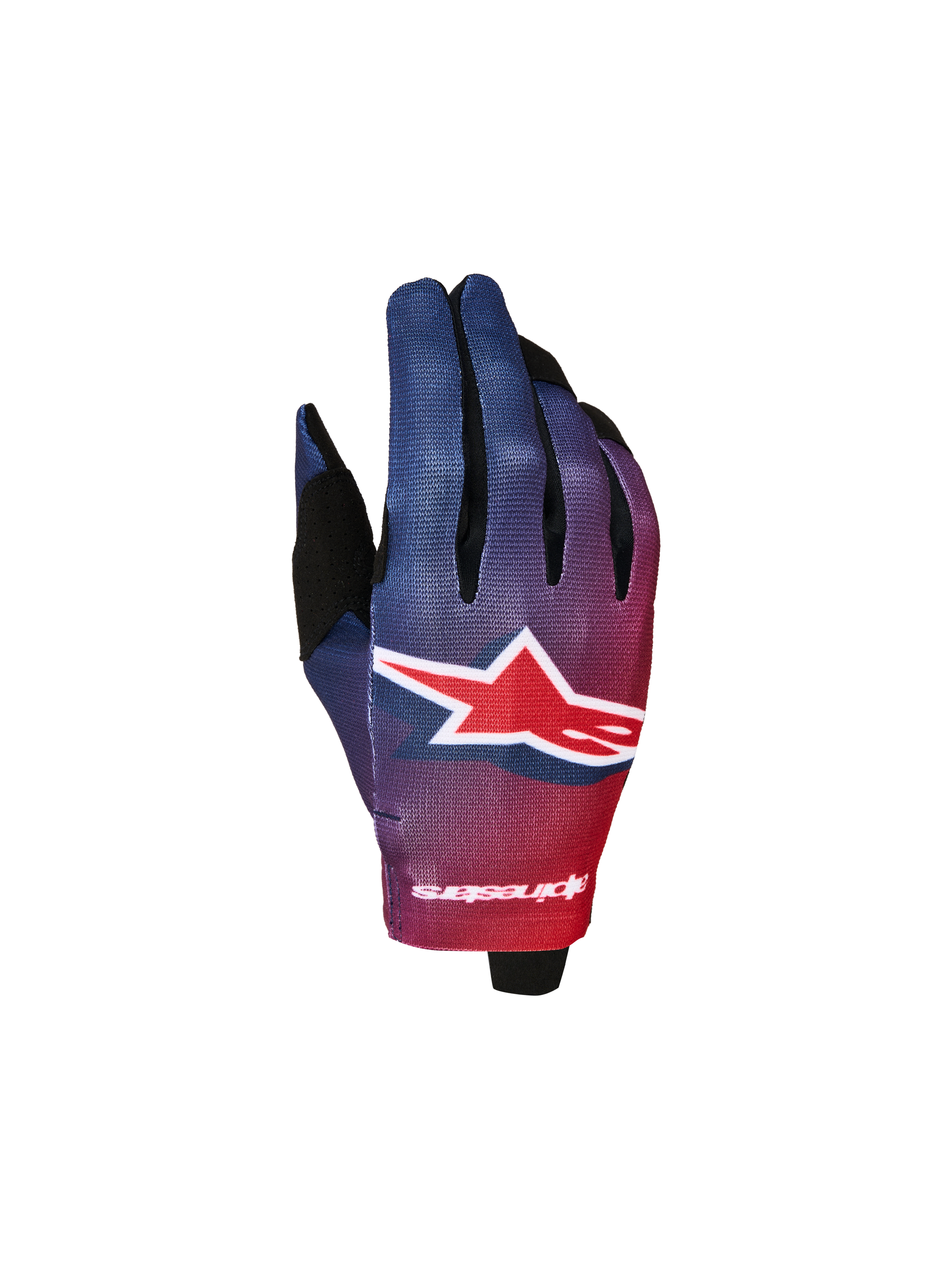 Alpinestars Ungdom Radar handskar, röda och blå motorcykelhandskar för motocross med sublimerad grafik.