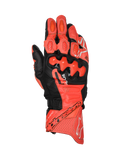 Alpinestars GP Plus R V3 läderhandskar, röd och svart racinghandske för motorcykel med TPU-knogskydd, CE-certifierad.