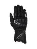 Alpinestars SP-3 handskar, motorcykelracinghandskar för herr, svarta, getläder med lång manschett, integrerat knogskydd och Racing Ahead-grafik