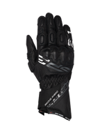 Alpinestars SP-3 handskar, motorcykelracinghandskar för herr, svarta, getläder med lång manschett, integrerat knogskydd och Racing Ahead-grafik