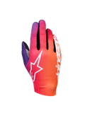 Alpinestars Sim Gloves Graphic 2, sim-racinghandskar, gradient i neonorange, lila och vitt, vit stjärnlogotyp, perforerade ventilationsdetaljer och lättviktigt stretchmaterial med svarta mesh-detaljer