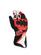 Alpinestars FQ20 SP-3 Monster-handskar, racinghandskar för motorcykel, svart, röd fluo och vit, med lång manschettdesign, hårt knogskydd, framträdande "20"-grafik och SP-3-märkning, läderkonstruktion för sport- och vägkörning