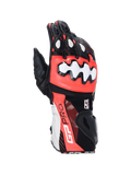 Alpinestars GP Pro R4 handskar, motorcykelracinghandskar i svart, röd fluo och vitt läder med DFS-knogskydd.