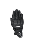 Alpinestars SP-5 handskar, svarta racinghandskar för motorcykel i läder, med polymerknogskydd och perforerade detaljer.