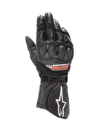 Alpinestars SP-8 V3 Air Gloves, Motorcycle Racing Gloves, Black, dual-density knuckle protection, perforated leather and mesh.