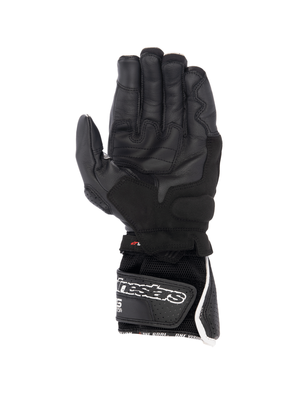 Alpinestars SP-8 V3 Air handskar, MC-handskar för racing, herr, svarta och vita, perforerat läder med säkert grepp.