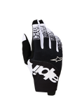 Alpinestars Techstar handskar 2027, motocrosshandskar för herr, svarta och vita med djärv grafik och textilchassi.