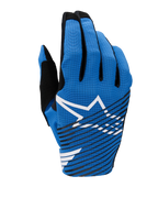 Alpinestars 2025 Radar Pro-handskar, motocrosshandskar, blå med vit Astar-logotyp och diagonala svarta ränder, lätt ventilerande meshdesign för prestanda vid terrängkörning