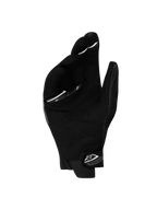 Alpinestars Megawatt V 2 Air handskar, enduro MC-handskar för herr, svarta och vita, handflata som visar syntetisk mockakonstruktion, silikontryck och neoprenmudd med säker stängning