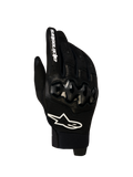 Alpinestars Megawatt V2 Air MC-handskar, svarta och vita motocrosshandskar med knogskydd i 3D-mesh, framifrån