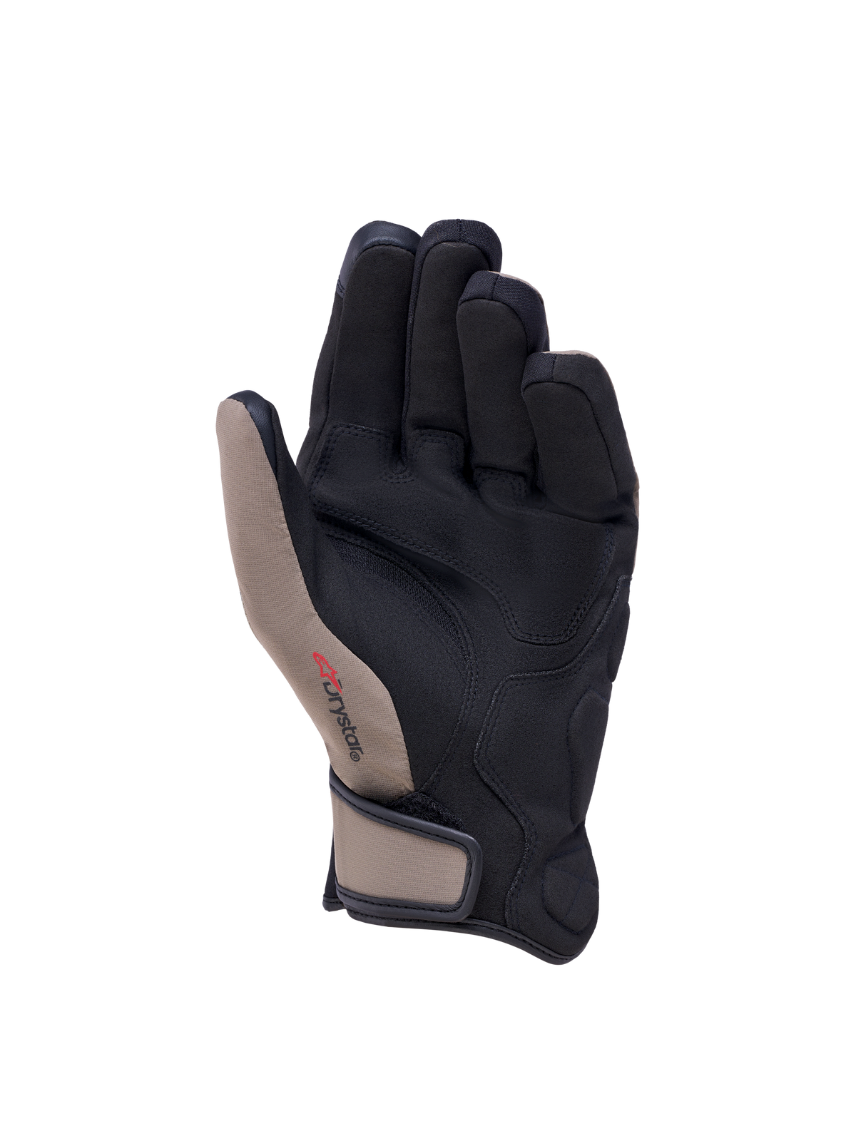 Alpinestars Ignite Drystar Insulated MC-handskar, vattentäta motorcykelhandskar, handflata och fingrar, svarta och bruna, textilkonstruktion med syntetisk mocka i handflatan