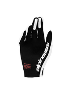 Alpinestars Supertech MX 2027 handskar, svarta och vita motocrosshandskar med röda detaljer och perforerad ovansida.