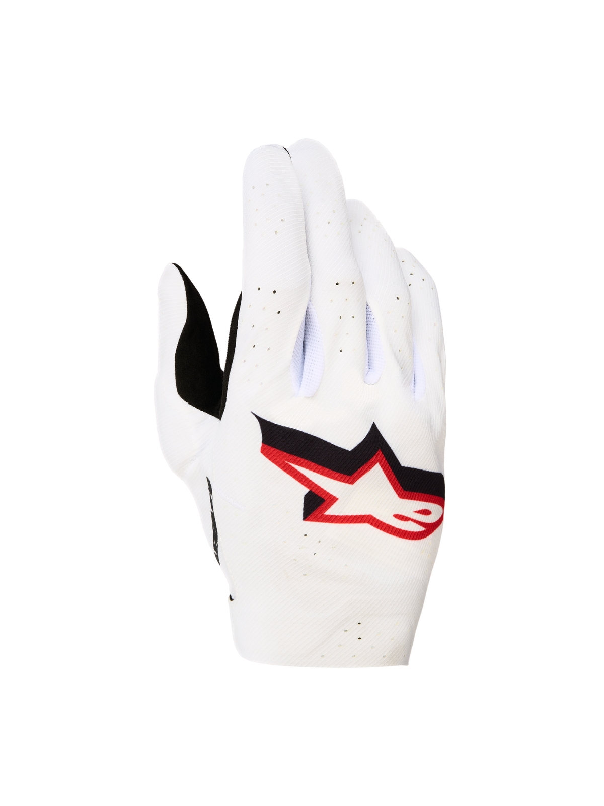 Alpinestars Supertech MX 2027 handskar, motocrosshandskar för herr, vita och röda, andningsbar perforerad handrygg i stretch.