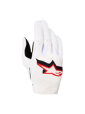 Alpinestars Supertech MX 2027 handskar, motocrosshandskar för herr, vita och röda, andningsbar perforerad handrygg i stretch.