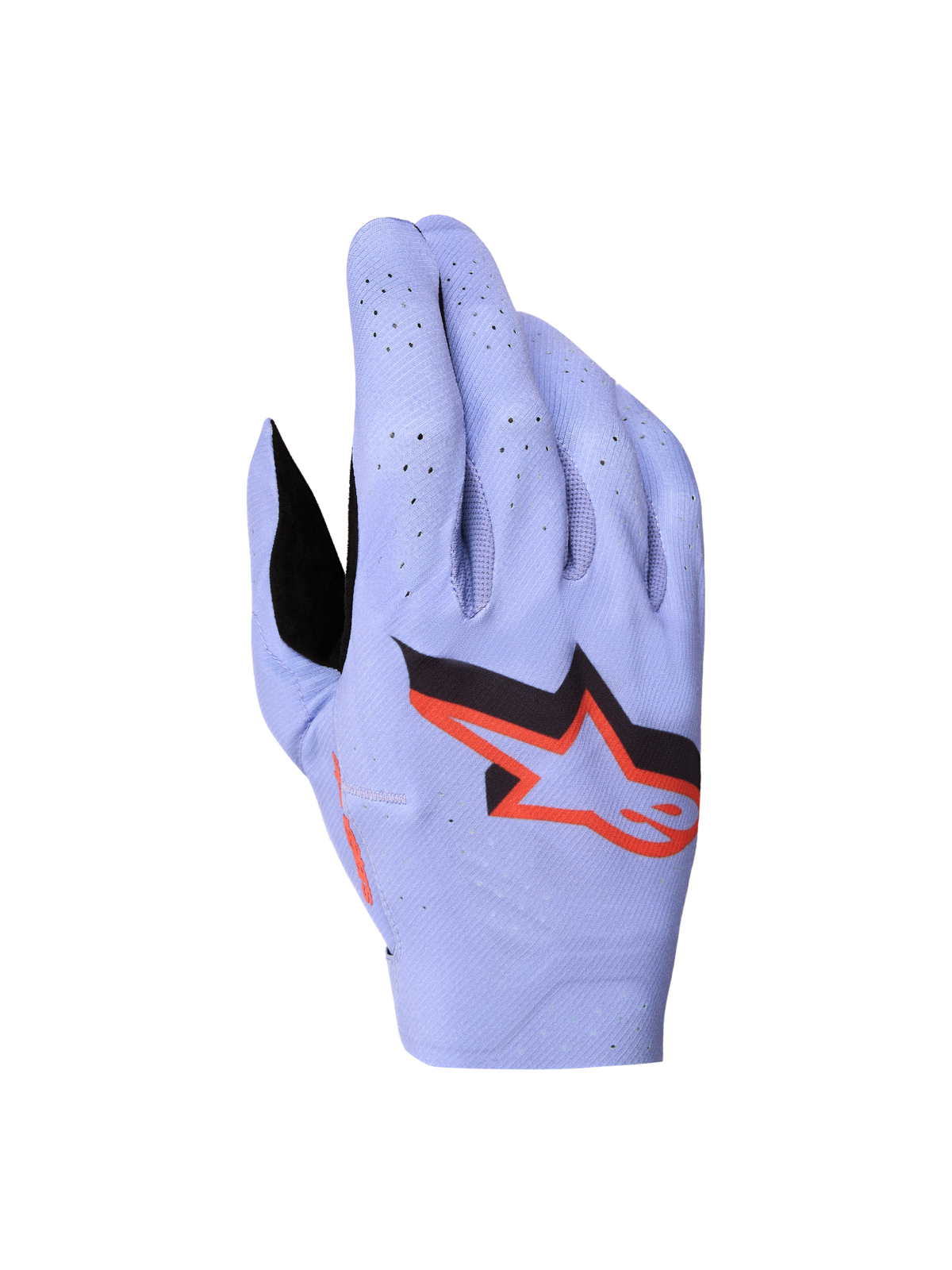 Alpinestars Supertech MX 2027 handskar, lila och svarta motocrosshandskar för herrar i perforerad stretchtextil.