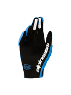 Alpinestars 2027 Supertech MX Gloves, Men's blue and black motocross gloves with perforated palms and white silicone grips.