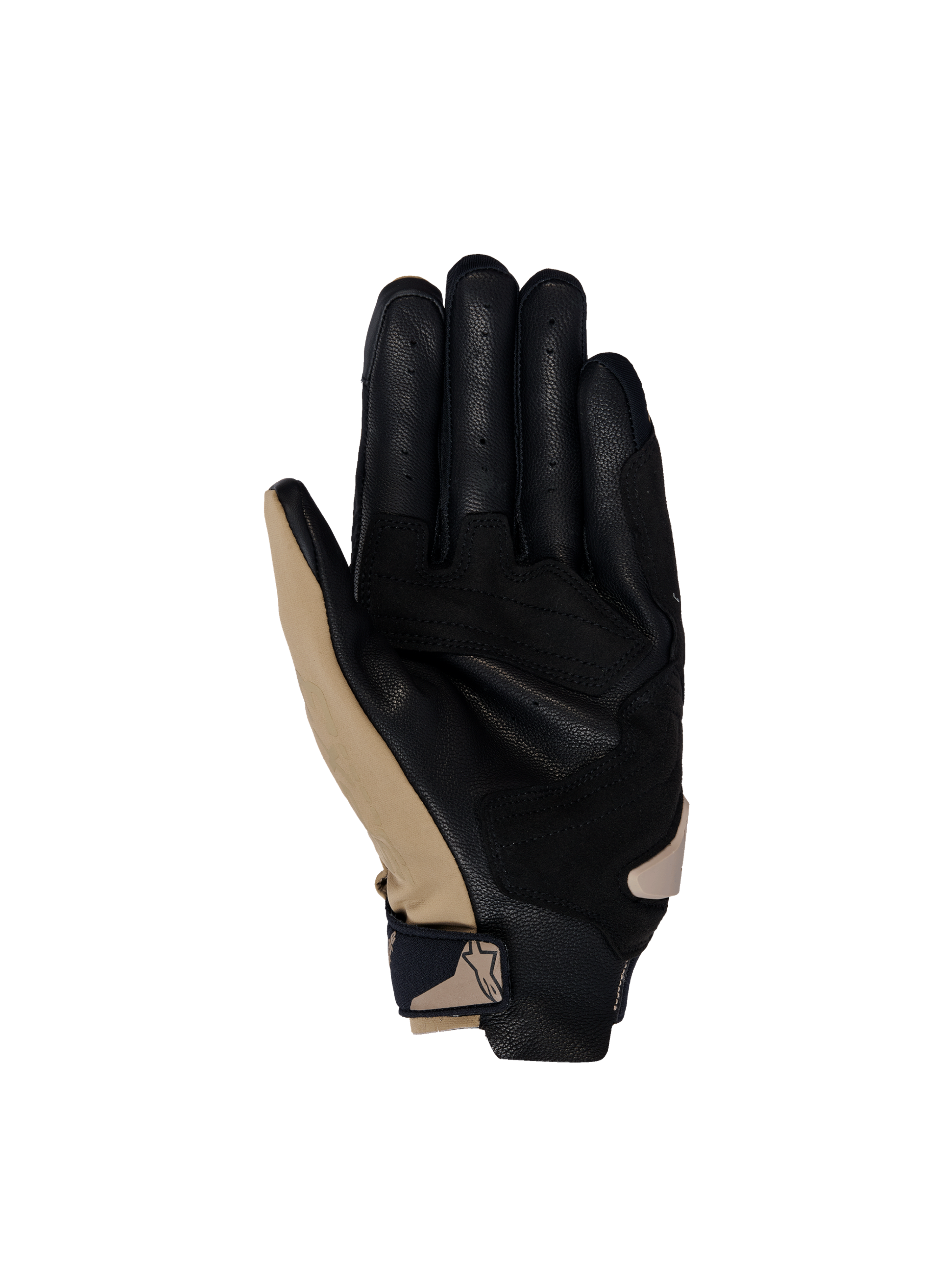 Alpinestars SP X 3 handskar, MC-handskar för racing, herr, svarta och bruna, perforerad läderhandflata med förstärkningar.