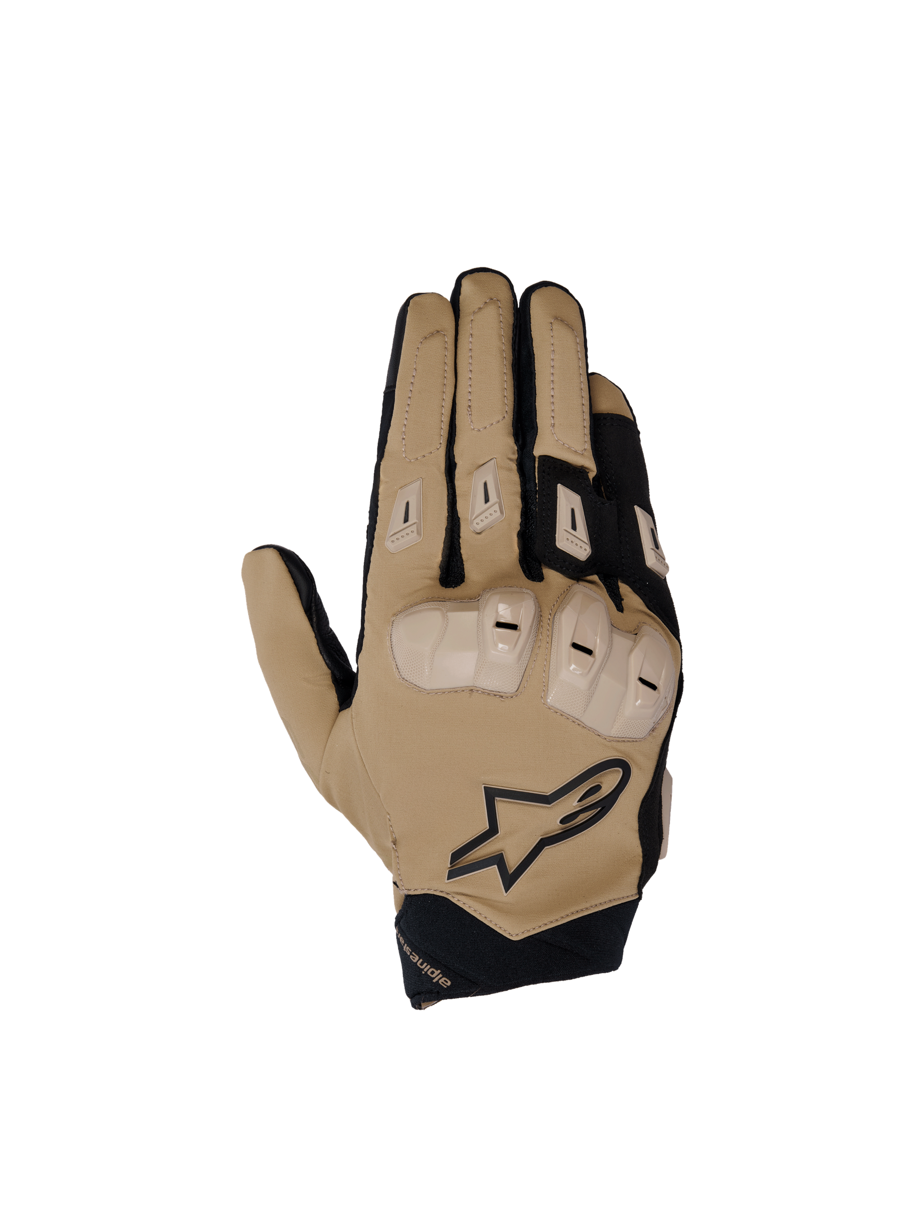 Alpinestars SP X 3 motorcykelhandskar för herrar i mörk khaki och svart med TPU-knogskydd.
