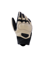 Alpinestars Mustang V3 Leather Gloves, Motorcycle Gloves, Brown and Black, featuring perforated goat leather for airflow, short cuff urban design with protective knuckle padding and embossed logo