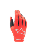 Alpinestars 2025 Radar handskar, herrmotocrosshandskar, marsröda och silver, lätt stretchtextil och stjärnlogotyp