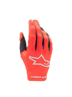 Alpinestars 2025 Radar handskar, herrmotocrosshandskar, marsröda och silver, lätt stretchtextil och stjärnlogotyp