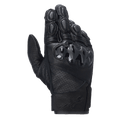 Alpinestars Celer V3 handskar, svarta motorcykelhandskar i läder med kort manschett, med hårt PU-knogskydd och perforerade läderpaneler, designade för landsvägs- och stadskörning med präglad logotyp