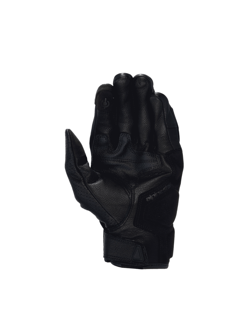 Alpinestars Celer V3 handskar, svarta motorcykelhandskar i getläder med förstärkt handflata och pekskärmskompatibel fingertopp.