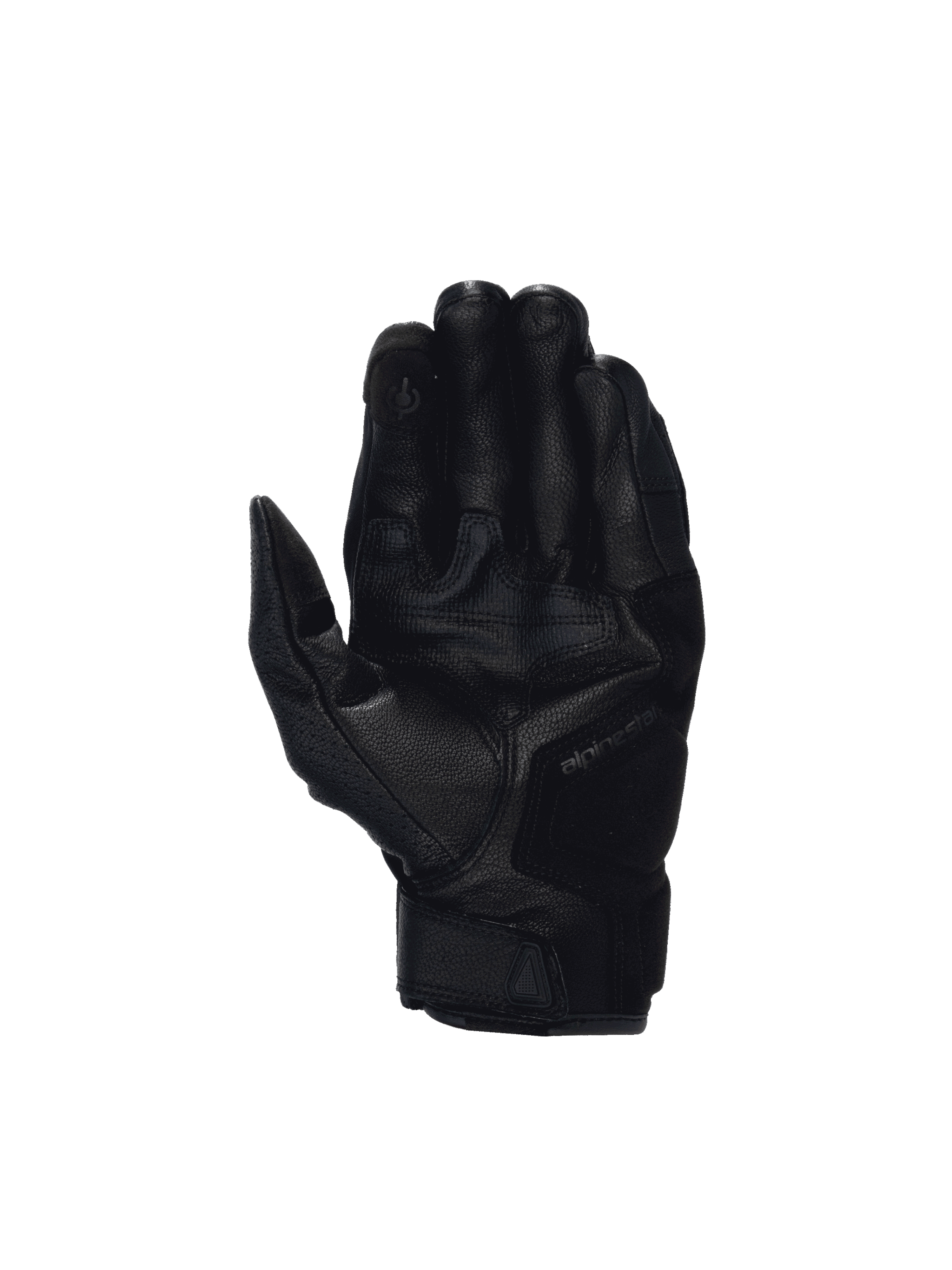Alpinestars Celer V3 handskar, svarta motorcykelhandskar i getläder med förstärkt handflata och pekskärmskompatibel fingertopp.