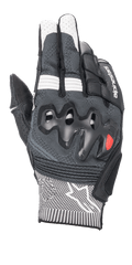 Alpinestars Morph Sport-handskar, motorcykelhandskar, svarta och vita, med grå MorphTech Weave-handrygg, överinjicerat knogskydd, RIDEKNIT-insatser och vit stjärnlogotyp på manschetten