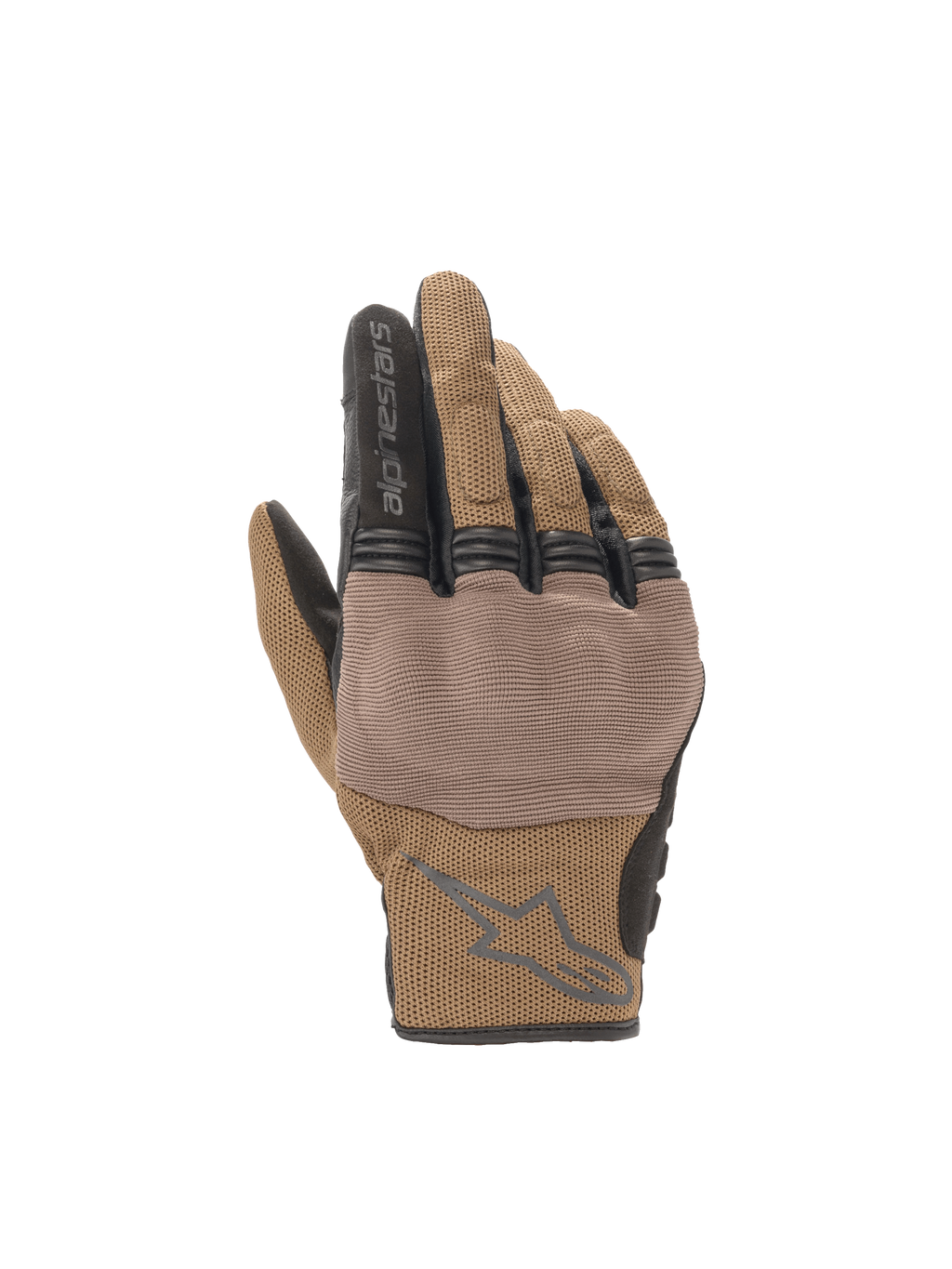 Alpinestars Copper handskar i teakbrunt, urbana motorcykelhandskar med andningsbar mesh och hårt knogskydd.