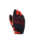 Alpinestars Mogress Airflow-handskar, MC-handskar för stadskörning, svarta, röda och orange, med andningsbar 3D-mesh-konstruktion, synligt knogskydd och kort manschett med kardborre-stängning