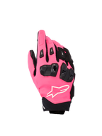 Alpinestars Stella SP X 3 Gloves, Women's Sport Motorcycle Gloves, Diva Pink and Black, featuring black TPU knuckle armor, white logo detail, and short-cuff textile construction