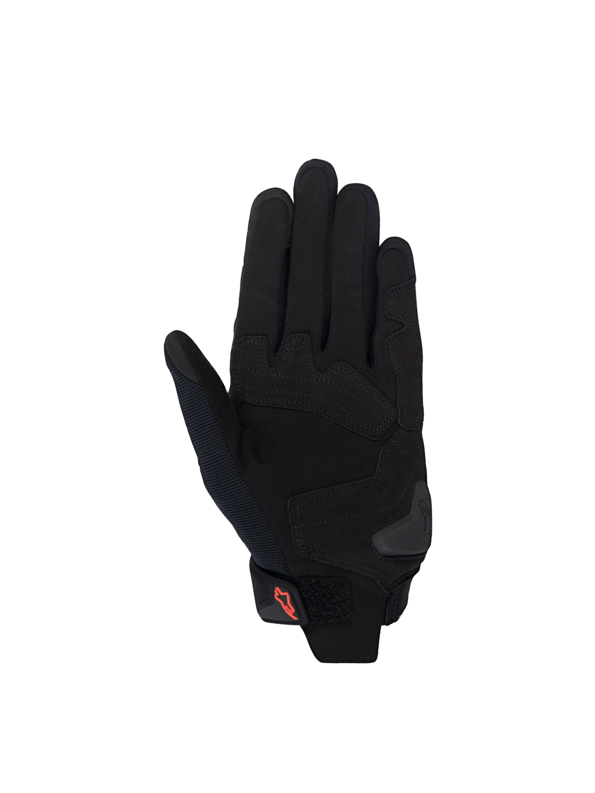 Alpinestars Stella SP X 1 handskar, motorcykelhandskar för dam, svarta med röd logotyp, syntetläder i handflatan med förstärkta zoner och TPR-glidare.