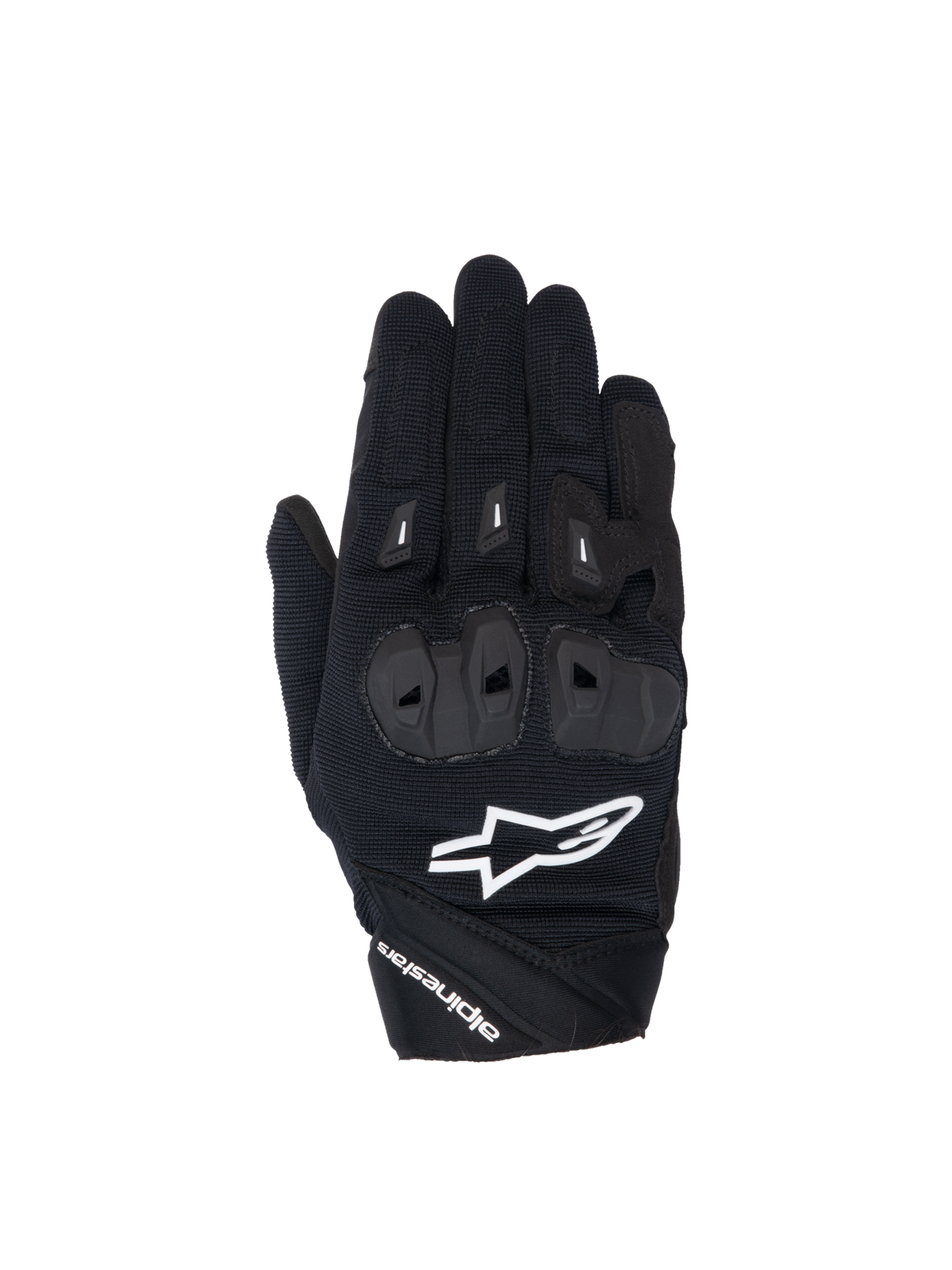 Alpinestars Stella SP X 1 motorcykelhandskar, dam, svarta och vita, TPR-knogskydd och hållbar textilkonstruktion.
