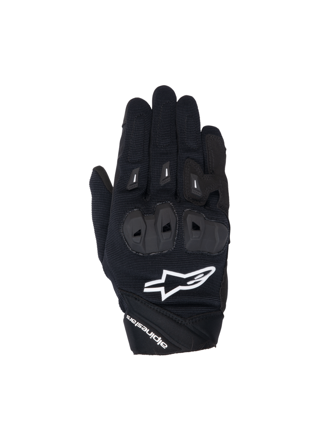 Alpinestars Stella SP X 1 motorcykelhandskar, dam, svarta och vita, TPR-knogskydd och hållbar textilkonstruktion.