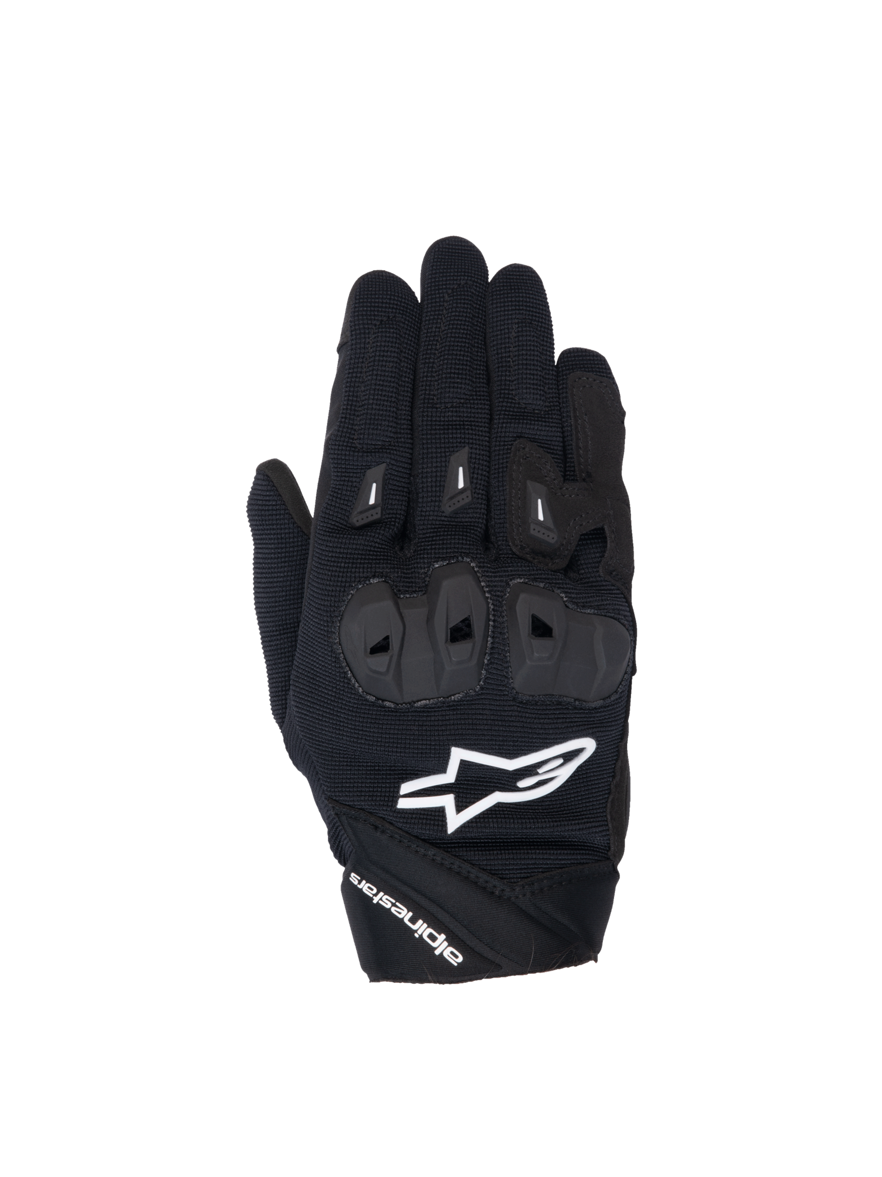 Alpinestars Stella SP X 1 motorcykelhandskar, dam, svarta och vita, TPR-knogskydd och hållbar textilkonstruktion.