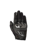 Svarta Alpinestars Stella SMX1-Air V2 motorcykelhandskar för dam med perforerat läder och hårt knogskydd.