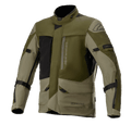 Alpinestars Altamira GORE-TEX jacka, motorcykeljacka för touring, skogsgrön och olivgrön med svarta detaljer, flera praktiska fickor och dragkedjor fram, justerbara remmar på ärmarna, hög krage, vattentät teknisk konstruktion för äventyrskörning