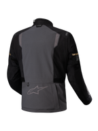 Alpinestars ST-7 2L GORE-TEX jacka, vattentät äventyrs-MC-jacka, baksida som visar mörkgrå och svart färg med reflexdetaljer