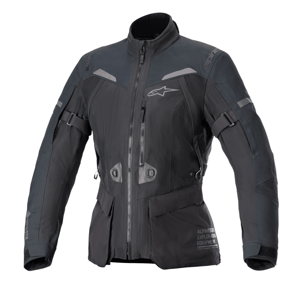 Alpinestars Stella ST-7 2L GORE-TEX dammotorcykeljacka, svart och mörkgrå touringjacka med vattentät laminerad konstruktion och CE-certifiering