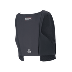 Alpinestars Techdura Tactical Vest, Detachable Pack for Techdura Jacket, Black Reflex, Rear View, featuring mesh side panels for breathability, warning label on upper back, and ASTARS triangle logo at the bottom, modular enduro riding gear