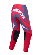 Alpinestars Supertech Hiten AFD motocrossbyxor, röda och gråa med ventilerad mesh och knäpaneler i läder, vy bakifrån.