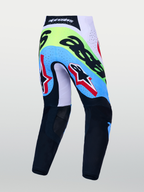 Alpinestars Supertech Dyna byxor, motocrossbyxor för herr, neongröna och svarta, vy bakifrån med stretch-ripstop.