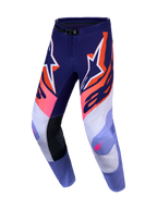 Alpinestars 2027 Supertech Dyna motocrossbyxor i lila och rosa fluo, tillverkade i högpresterande stretch-ripstop.