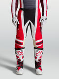 Alpinestars Techstar Maven byxor, herr-motocrossbyxor för racing, röda och vita, atletisk passform, läderförstärkta knän