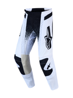 Alpinestars 2027 Techstar Swan Pants and Gear Set, white and black MX pants with stretch ripstop and leather knees.