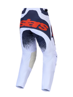 Alpinestars Techstar Swan byxor, motocrossbyxor i ljuslila och mörkgrå, vy bakifrån med röd logotyp och stretchpaneler.
