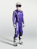 Alpinestars Fluid Apex V2 byxor, mörkblå och vita motocrossbyxor för herr med ergonomisk 3D-passform för off-road-körning.