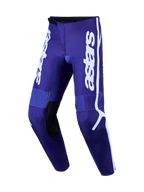 Alpinestars Fluid Apex V2 byxor, motocrossbyxor för herrar, mörkblåa och vita, slitstarkt 600D polytyg med förstärkta knän och ergonomisk 3D-passform för off-road-körning.