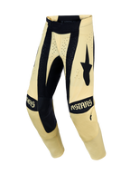 Alpinestars Techstar Atrox motocrossbyxor för herr, svarta och krämvita, laserutskuren ventilation för terrängkörning.